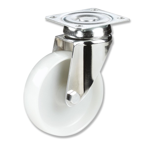BPG3 080 NYL3 - Soporte giratorio, Sujeción por pletina, Rueda Nylon