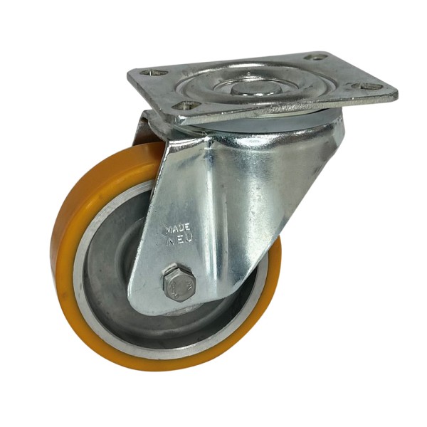 FPG4 125 APB4 - Soporte giratorio, Sujeción por pletina, Rueda Aluminio - Poliuretano
