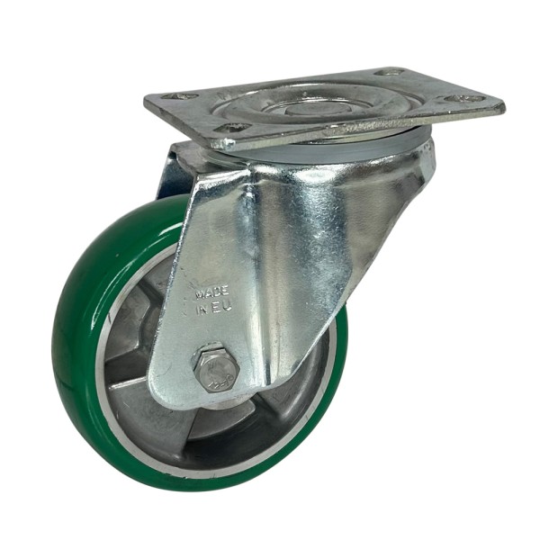 FPG4 125 AEBB4 - Soporte giratorio, Sujeción por pletina, Rueda Aluminio - Elasthane balonada