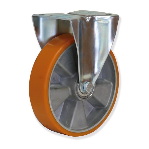 MPF5 250 APB5 - Soporte fijo, Sujeción por pletina, Rueda Aluminio - Poliuretano