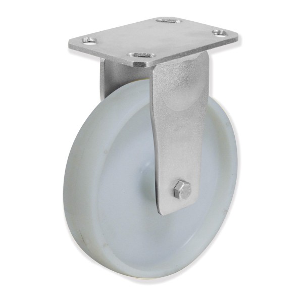 QPF6 NY - Soporte fijo, Sujeción por pletina, Rueda Nylon