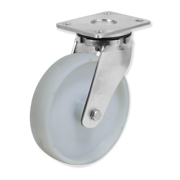 QPG7 200 NYB6 - Soporte fijo, Sujeción por pletina, Rueda Nylon