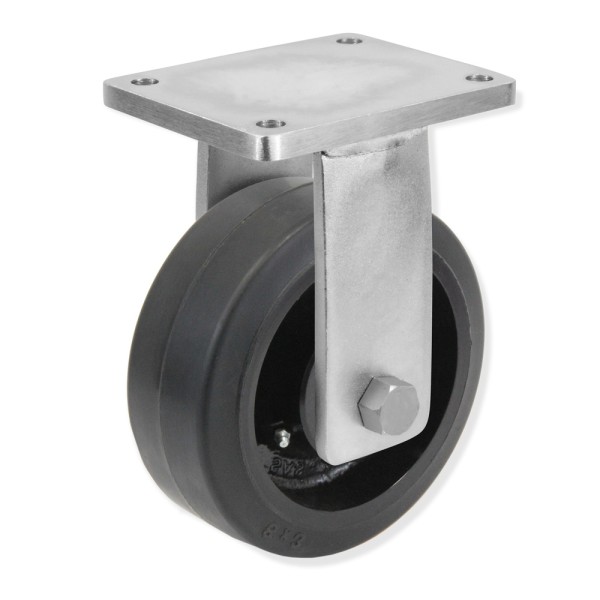 QPF8 250 HGB8 - Soporte fijo, Sujeción por pletina, Rueda Hierro - Goma