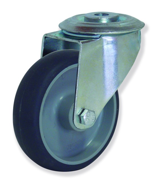 copia de MTG4 080 PCL4 - Soporte giratorio, Sujeción por tornillo, Rueda Plástico - Caucho