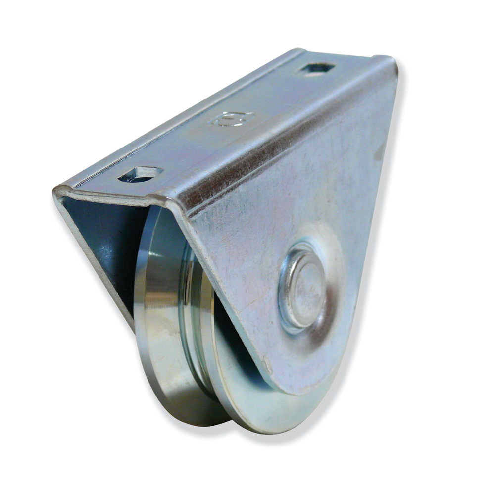 Ruedas con soporte sobreponer Canal V - Zincadas
