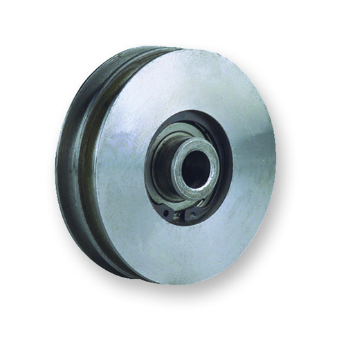 Polea 1 cojinete con doble canal redondo 10 mm - Zincado
